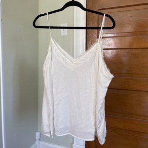 Silky Cream Cami with lace detail